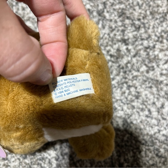 Swibco Puffkins Bosley Bulldog Plush Stuffed Animal Tan White Mini Vintage 4" - Picture 7 of 11